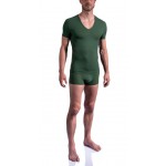 V-Hals Shirt Mos Groen RED0965
